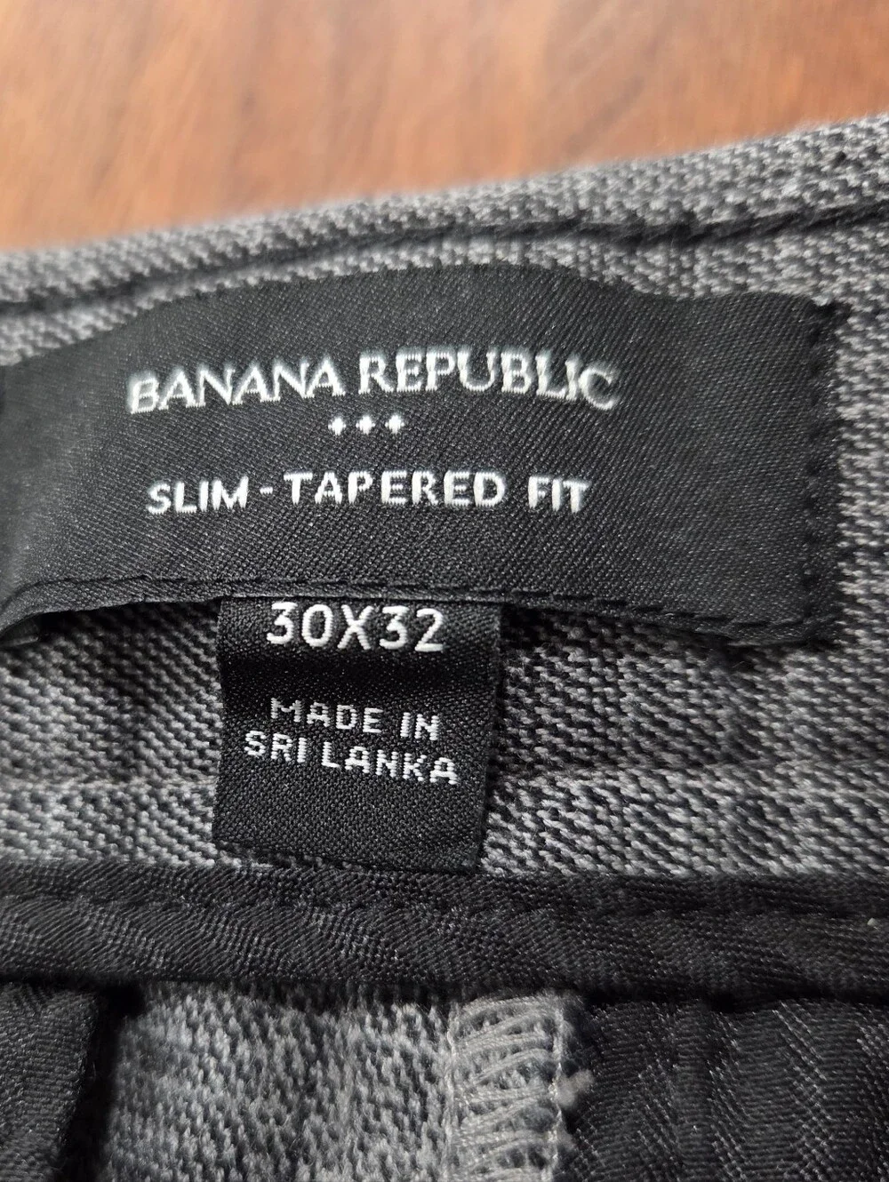 Banana Republic Grayson Slim Tapered Gray Plaid Dress Pants Size 30 X 32